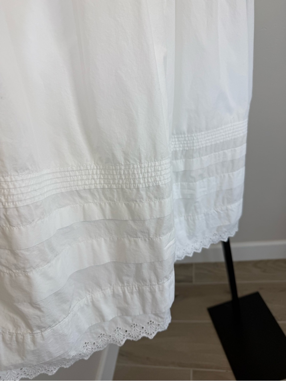NEW Quince 100% Organic Cotton Poplin Pintuck Maxi Skirt Medium Classic White - Picture 4 of 7